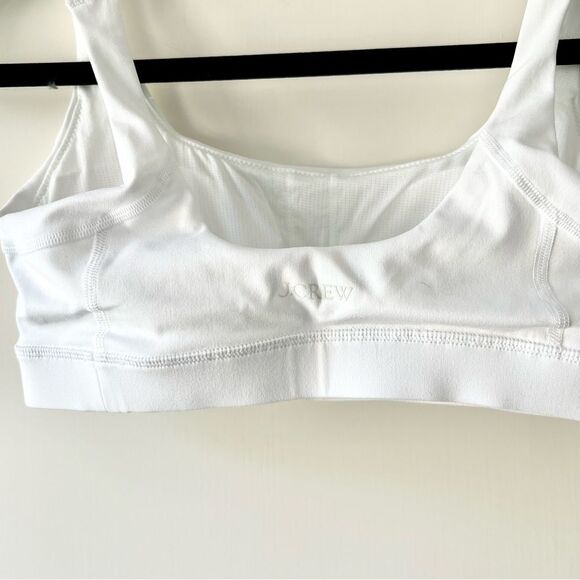J. Crew CloudStretch Scoopneck Sports Bra in White - Picture 6 of 7